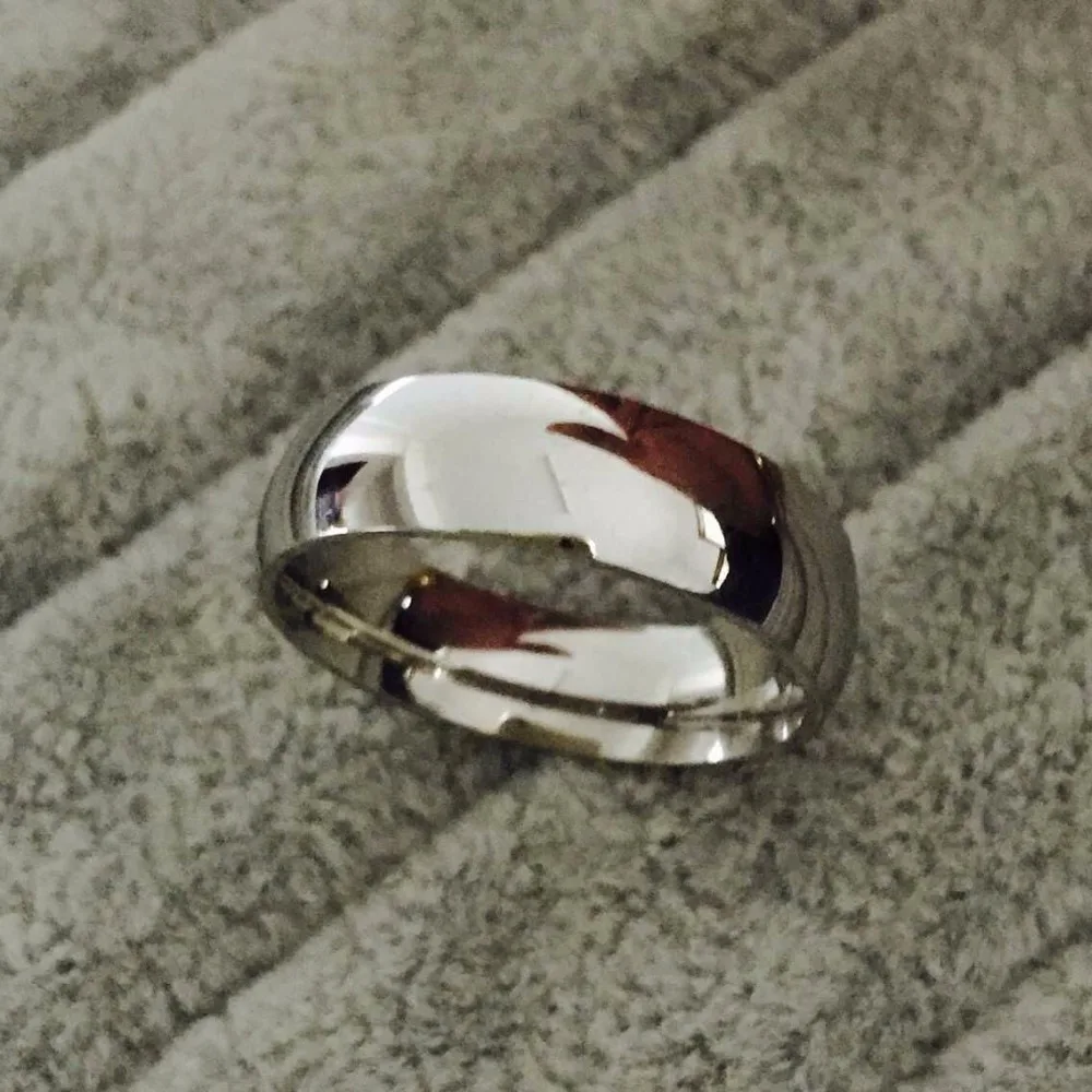 Классическое Настоящее белое золотое кольцо 8 мм из титановой стали для женщин и мужчин, обручальное кольцо высшего качества, не выцветает, свадебные ювелирные изделия для влюбленных
