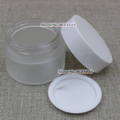 

10g White cap Frosted Glass Jar Empty Cream Jars Cosmetic Packaging Containers cosmetic jar,plastic cap jar 200pcs/lot