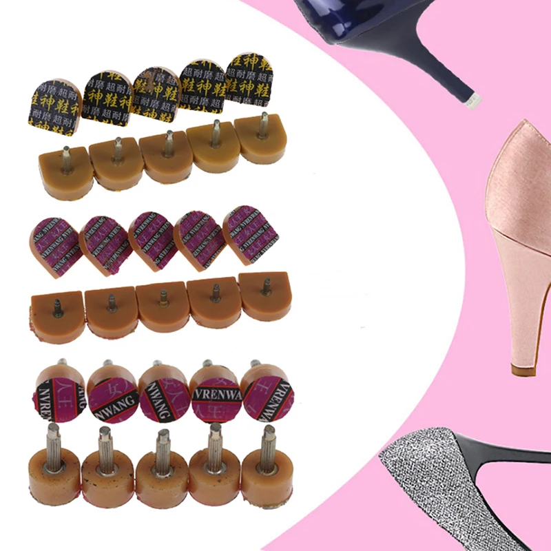 5 Pairs Brown High Heel Shoes DIY Repairs Tips Pin Dowels Lifts Replacement High Qualiy