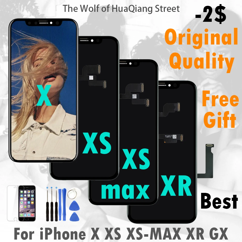 

Best lcd Original For iPhone X XS XSMax XR LCD Display For AMOLED OEM With Digitizer For iphone X XS LCD Screen Assembly touch