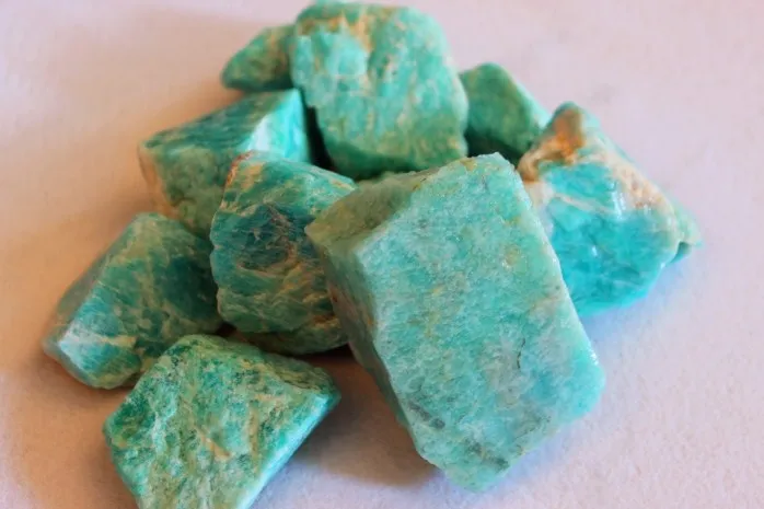 

Pure natural amazon stone ice type tianhe stone lake blue raw ore unpolished.