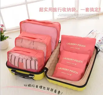 

6pcs miex size Storage bag Big Capacity Travel Clothing bag Shoes Bag Makeup ORGANIZR Underwear Pouch Travel accessory