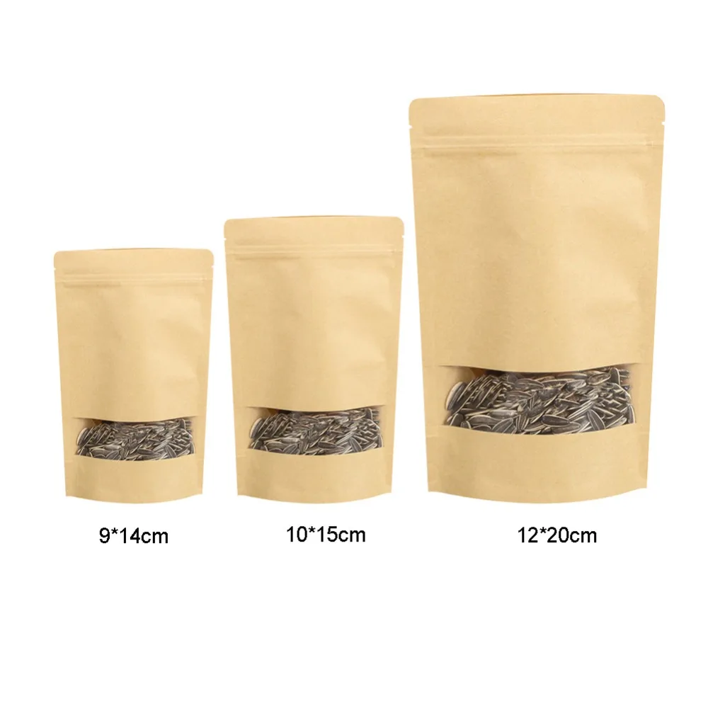 Новинка 10 предмета кофейные семена чая сладости Ziplock уплотнение крафт-бумажный