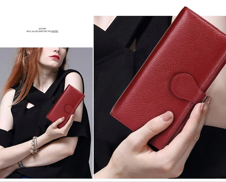 GZCZ кошелек из натуральной кожи RFID Модные женские кошельки для монет, портмоне женский длинный держатель для кредитных карт клатч кошелек на молнии