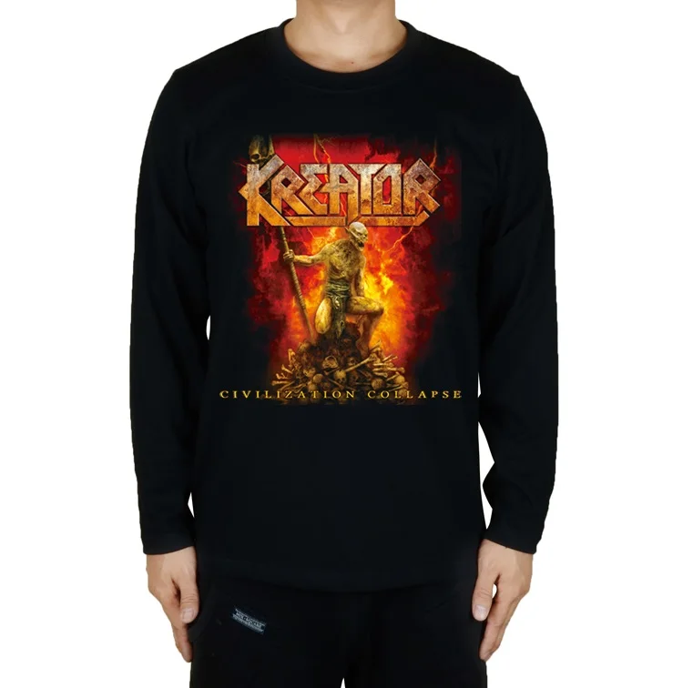 14 вариантов Kreator в роковом стиле 3D мозг череп рубашка фитнес тяжелый рок heavy Metal хлопковая футболка с длинным рукавом в стиле «панк», футболка - Цвет: 6