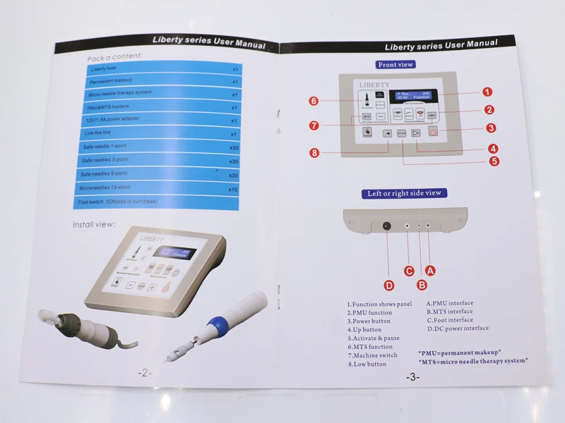 Liberty dermographe Макиллаж постоянный Макияж машина цифровой татуировки с ножной переключатель тату комплект иглу ручка