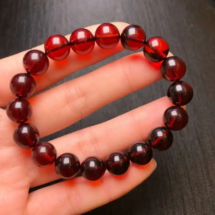 

Genuine Natural Blood Red Amber Roud Beads 12mm Bracelet Woman Certificate Healing Stone Gemstone Drop Shipping Reiki AAAAA