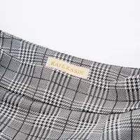Kate Kasin юбка Для женщин женские ботинки на молнии, с клетчатым узором, офисные Бизнес тонкое обтягивающее бедра
