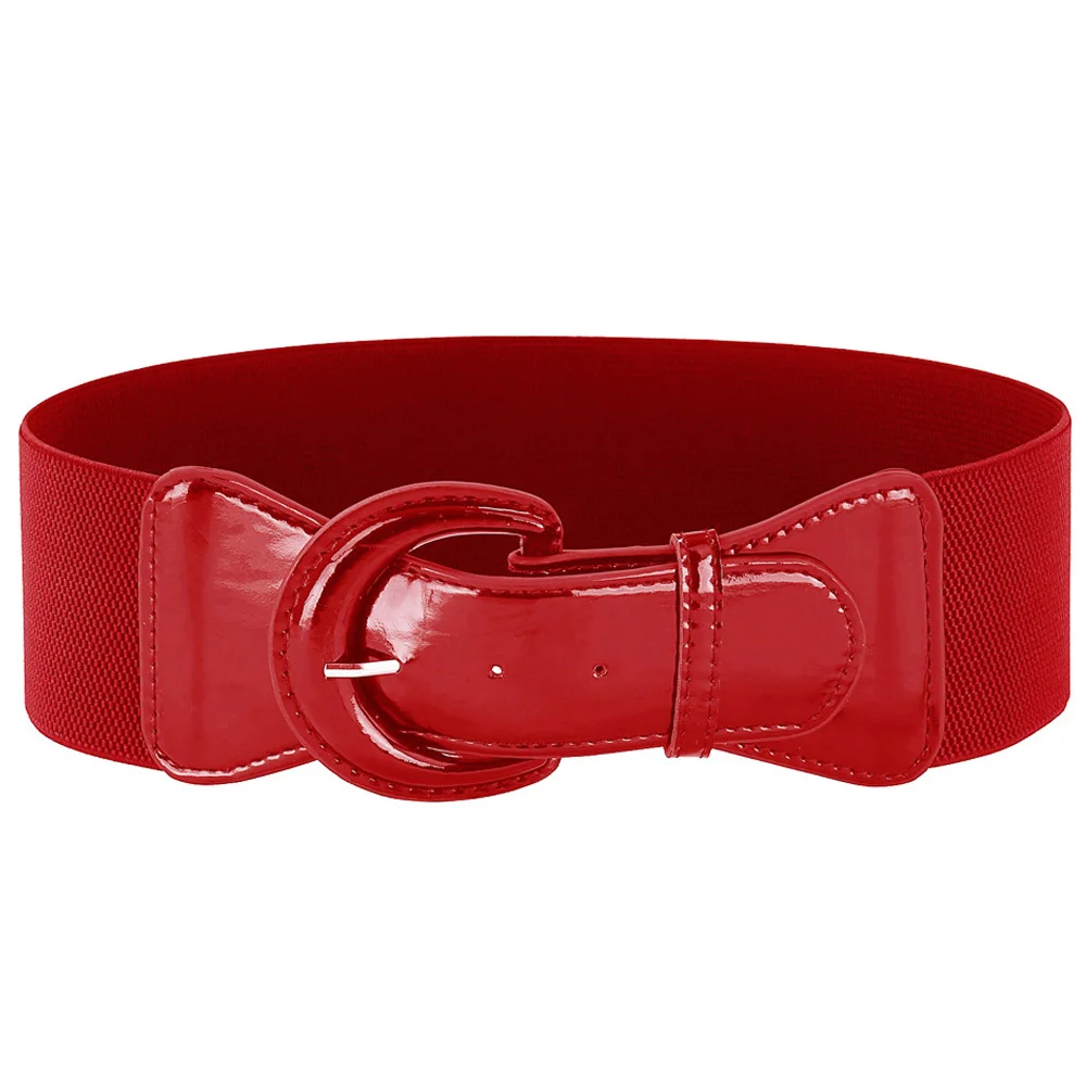 

2017 Belts Women Good Quality PU Leather Solid Black Red Wide Newest Luxury Female Elastic Waist Belt Waistband for Woman Dress