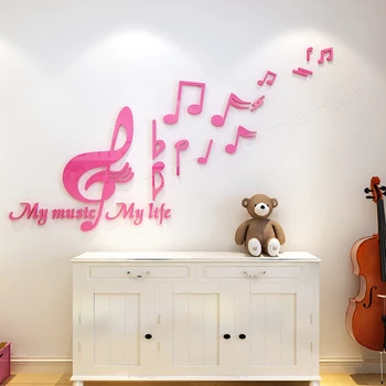 

Music classroom Note Acrylic Mirror Wall Stickers For kids room Dance room DIY art decor Living room Bedroom wall decoration