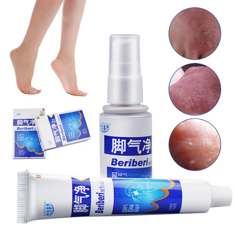 1 Set Remover Feet Deodorant Spray With Ointment Cream Natural Herbal