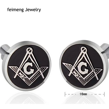 

Fashion Alloy Jewelry 2015 Popular Novelty Masonic Cufflinks Black Enamel Cufflinks For Men Shirt Accessories Free Shipping