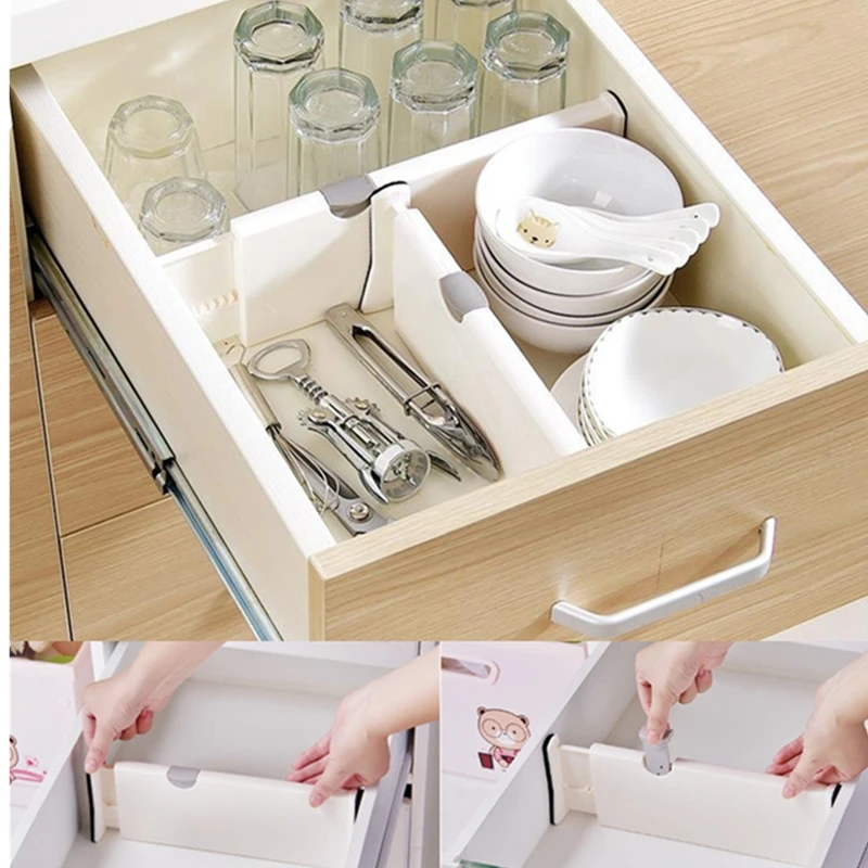 Drawer Divider Adjustable Stretch Plastic Drawer Divider Organizer