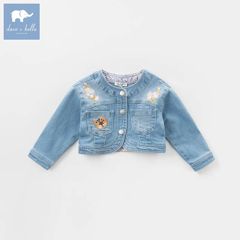 DBZ6972 dave bella spring baby girls denim jacket kids infant denim