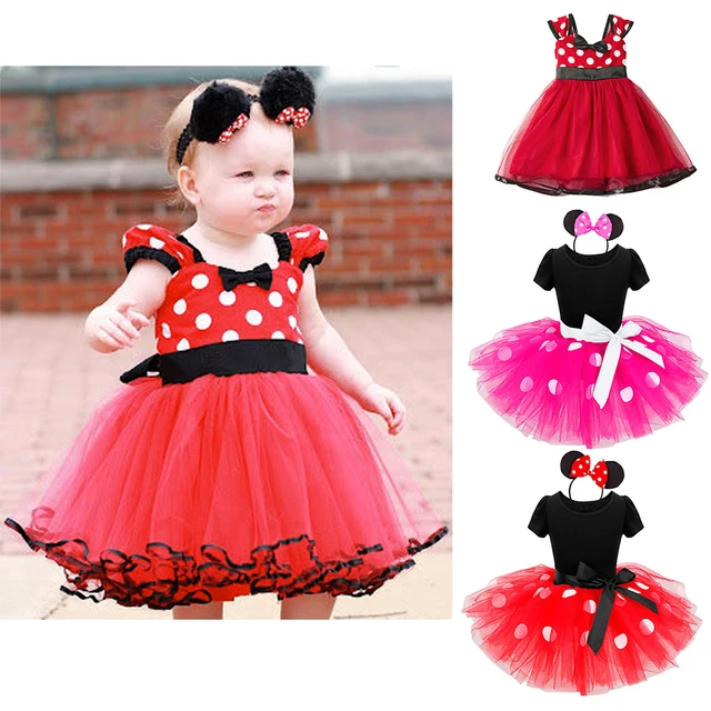 Baby Girls Minnie Mickey Dress Kids Mini Mouse Costume Toddler Children Party Birthday Ballet Clothes Princess Summer Dresses 1