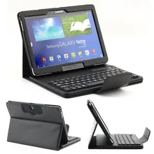 Bluetooth Keyboard +PU Leather Cover Protective Smart Case For Samsung Galaxy Note 10.1 2014 Edition P600 P601 P605 T520 + Gift