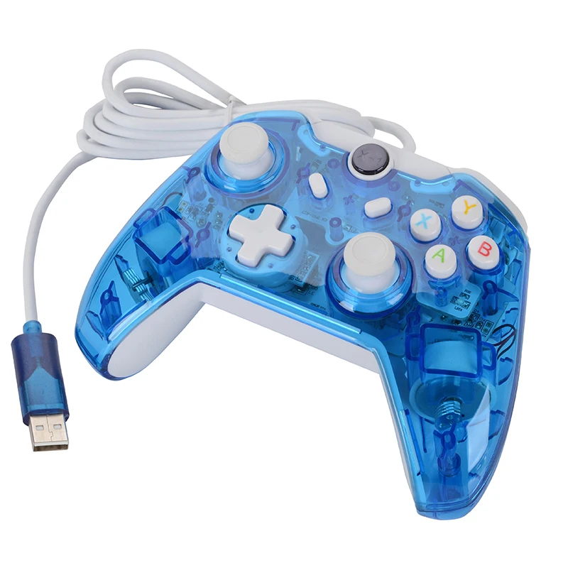 

Wired Double Vibration Transparent Flash Light Game Gamepads For Xbox One