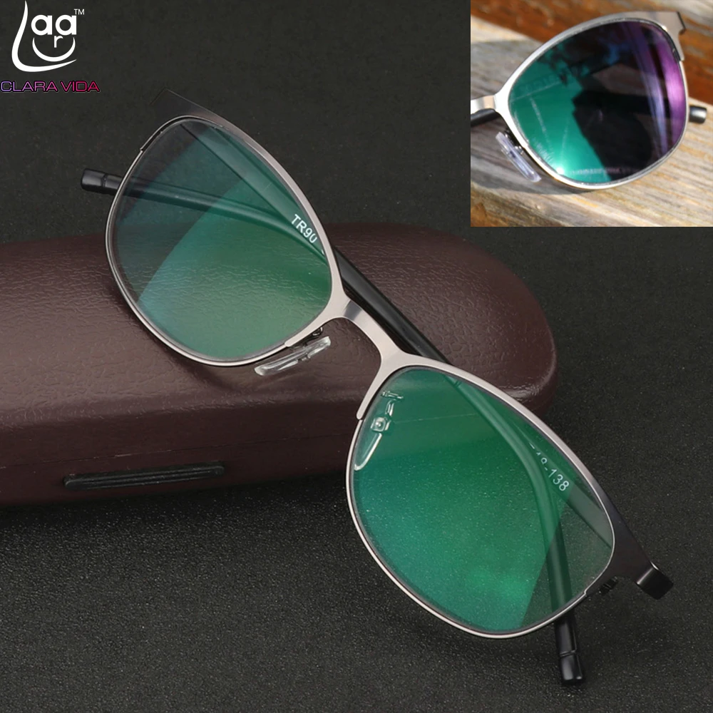 

CLARA VIDA = Outdoor Advanced Alloy Large Round Frame Photochromic reading glasses Commercial Reading Glasses +1 +1.25 TO +4