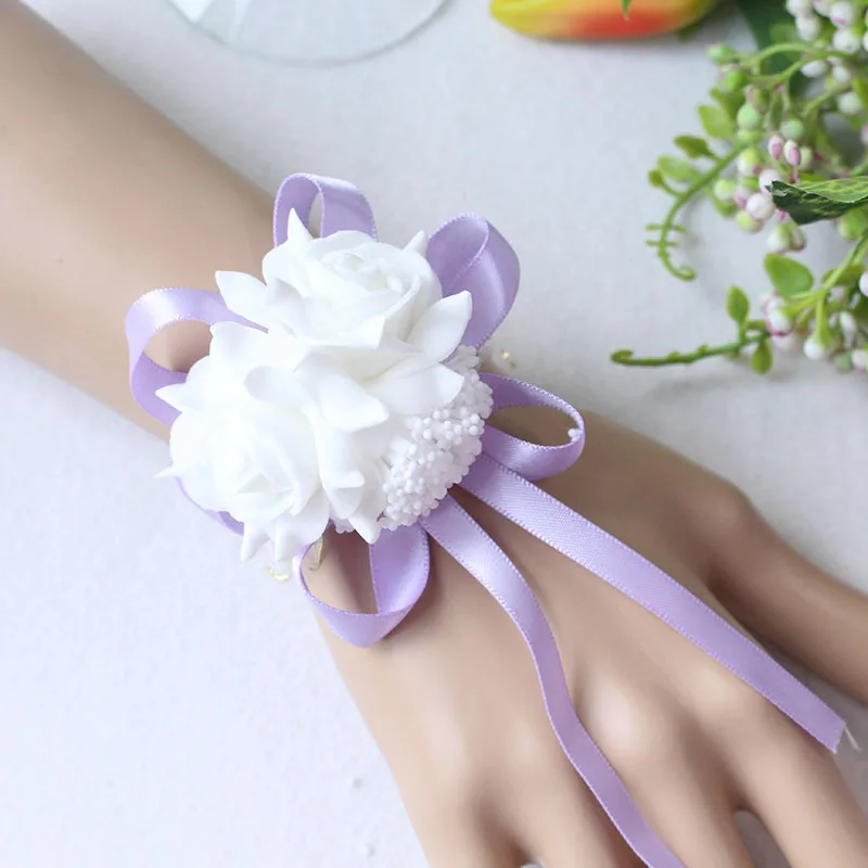 Wrist Flower Bridesmaid Hand Flowers wedding corsage  (12)