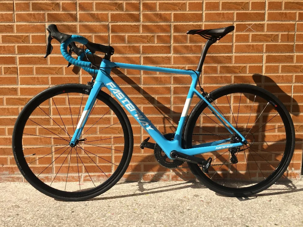 Clearance 700C carbon Road Complete Bike 22 Speed 105 5800 Groupset TAIWAN brand light blue sky FASTERWAY CLASSIC D brake 49/52/54/56/58 5 Clearance 700C carbon Road Complete Bike 22 Speed 105 5800 Groupset TAIWAN brand light blue sky FASTERWAY CLASSIC D brake 49/52/54/56/58 5