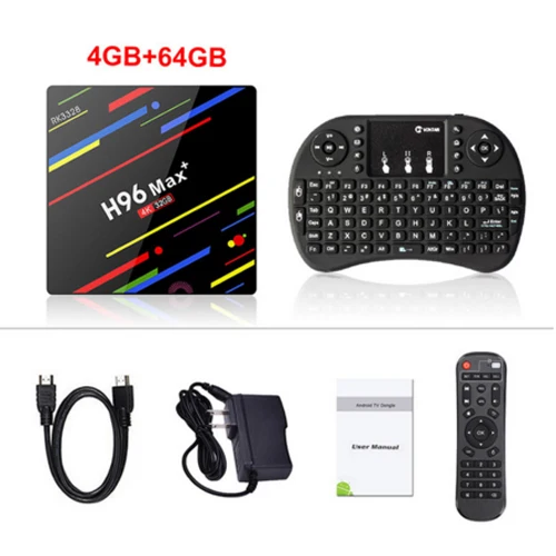 H96 MAX Plus Smart tv Box Android 9,0 tv Box 4 ГБ ОЗУ 32 ГБ/64 Гб ПЗУ Rockchip RK3328 4K H.265 USB3.0 2,4 ГГц WiFi IP tv set top box - Цвет: 4G64G add normal i8