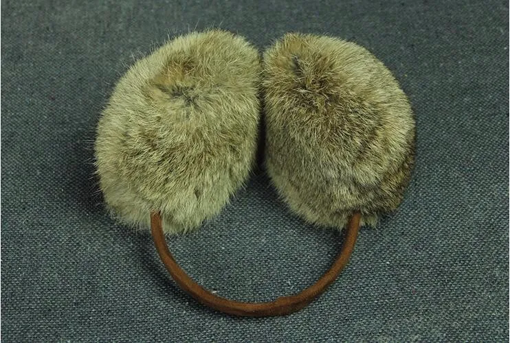 Настоящее с мехом кролика наушники на осень-зиму согреться earflap женщины и мужчины уха муфтой 7 видов цветов