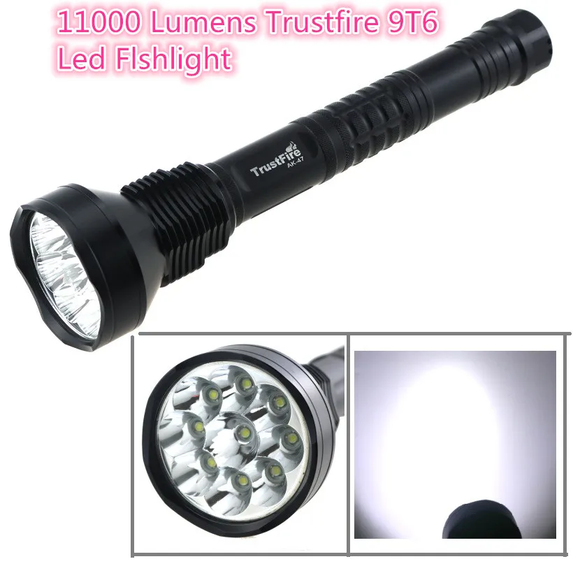 

Trustfire 9T6 11000 Lumes Super Bright Hunting Led Flashlight 9xCREE XML T6 Led Torch Lamp For 18650 / 26650 Battery 5 Modes