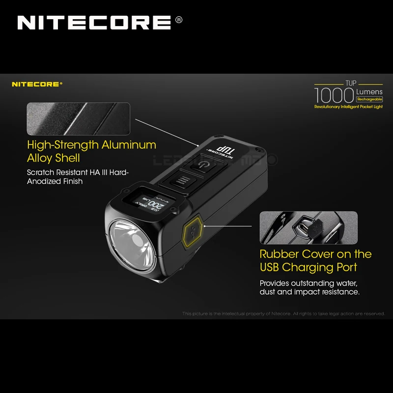 Ceny New Arrival NITECORE TUP CREE XP L HD V6 LED 1000 Lumenów Rewolucyjna Inteligentny Akumulator Światło Kieszeni