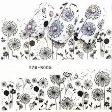 1 шт череп Хэллоуин растение наклейка на ногти водная Переводные картинки для женщин белый цветок кошка Бабочка Переводные украшения для ногтей m2c2