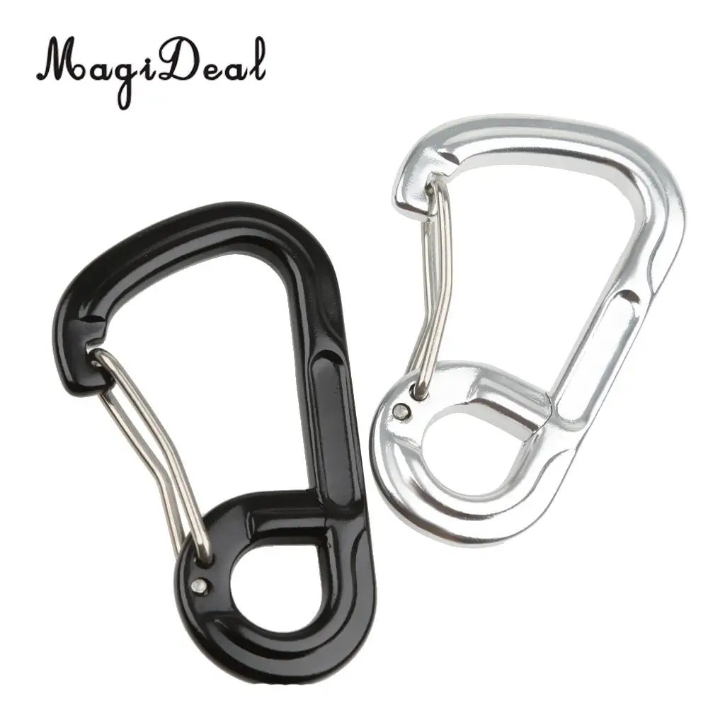 MagiDeal Portable Mini D-Shape Climbing Carabiner Buckle Snap Spring Clip Hook Key Chain for Outdoor Hiking Camping Supplies