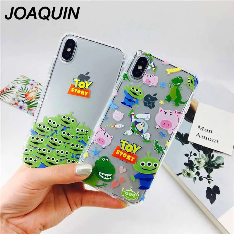 

3D Relief Printing Anti-knock Clear Soft IMD Cover Toy Story Alien Buzz Lightyear Cartoon Phone Case for iPhone 6 6s 7 8 Plus X