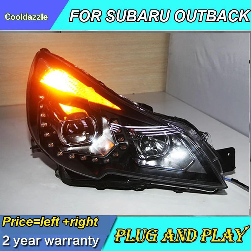 

For SUBARU OUTBACK LEGACY LED Headlight Head Lamps 2010 2011 2012 2013 Year With Daytime Running Lights Turning Signal Lights