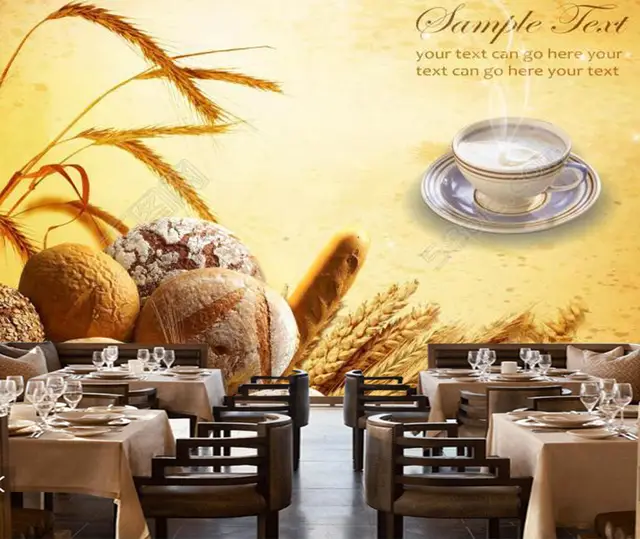 Online Shop Bakery Wallpaper Bread3d Modern Mural For Restaurant