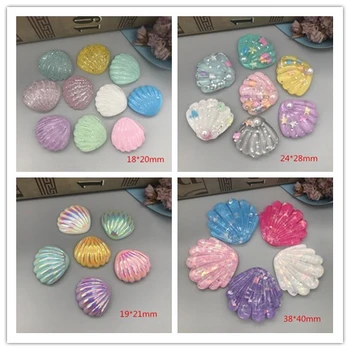 

Cute Glitter colorful shell,,flatback resin cabochon for Crafts Making, Scrapbooking, DIY, Hair Bow Center