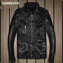 Корейский стиль, Мужские Короткие Куртки из натуральной овечьей кожи, байкерские облегающие мужские пальто, Jaqueta De Couro Masculina Blouson Moto