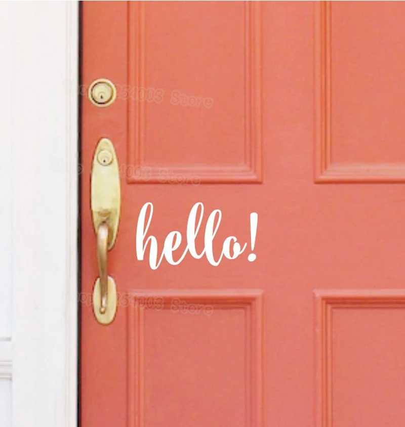 Hello Decal Cute Front Door Vinyl Decal Sticker Business Store House Home