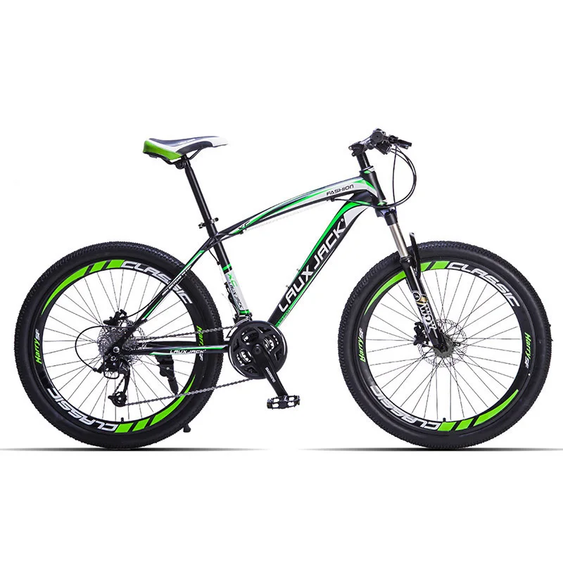 Sale LAUXJACK Mountain bike steel frame 24 speed Shimano mechanical disc brakes 26" wheels 2