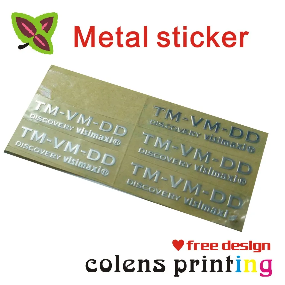

custom metal label sticker printing ,metal logo tag,silver or gold color ,free design