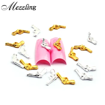 

2015 Fashion Gold Silver Gun Design 3d Alloy Nail Art Decorations,10pcs Charm Metal Nail Jewelry,DIY Beauty Manicure Tools