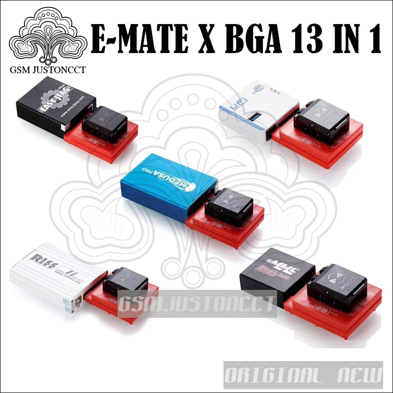 Новые эмате box E-mate X EMMC BGA 13 в 1 Поддержка BGA100/136/168/153/169/162/186/221/529/254 для легкий JTAG плюс UFI коробка