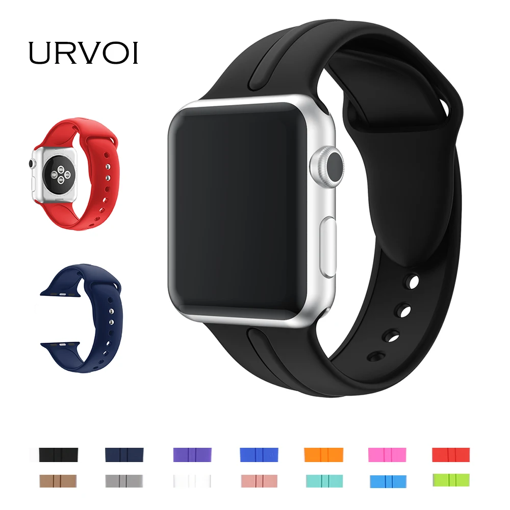 URVOI Sport band for apple watch series 1 2 Ultraman silicone strap for iWatch with pin and tuck closure single workout color 2