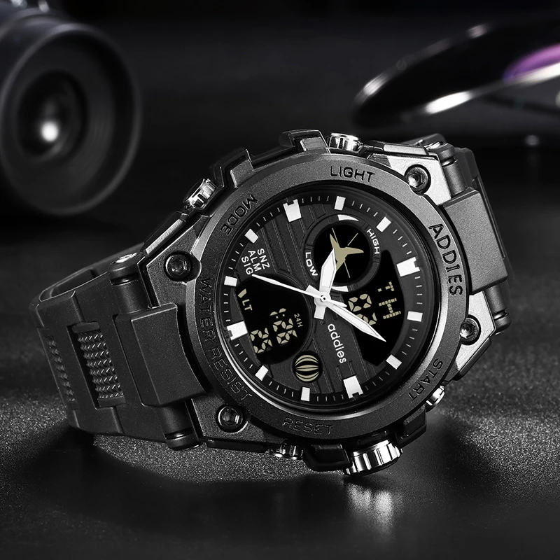 

Addies Men Watch 2019 New Dual-display Waterproof Sports Military Watches Shock Luxury Analog Men's Outdoor Digital Sports Watch