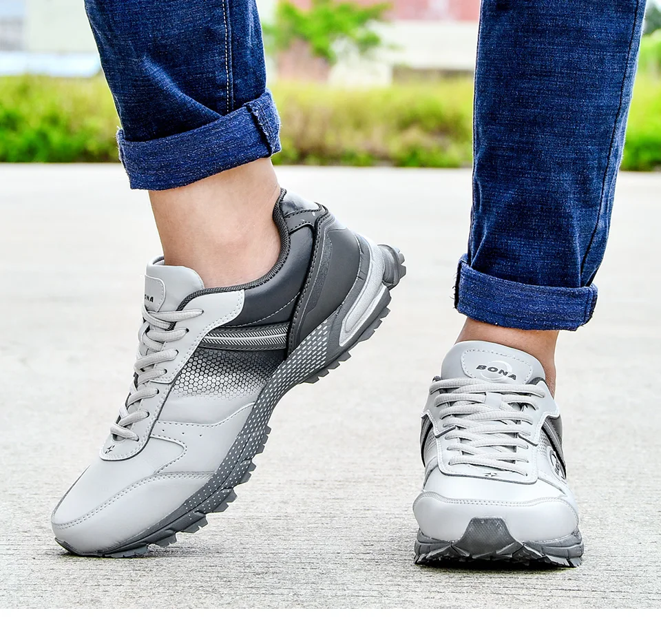 BONA новые классические дизайнерские Стиль Для мужчин кроссовки на шнуровке; спортивная обувь для уличных прогулок прочная, долговечная подошва бег Удобные Спортивная обувь