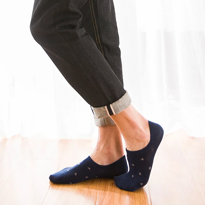 NEW Summer Men Socks Invisible Socks Men Spring Cotton Socks Dark Blue