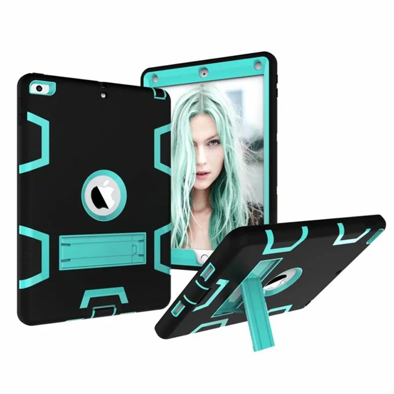 

Shockproof Silicone Case For iPad Air 2 A1566/1567 Funda for ipad 6 Kids Safe Armor Heavy Duty Rubber Anti-Scratch Case film Pen