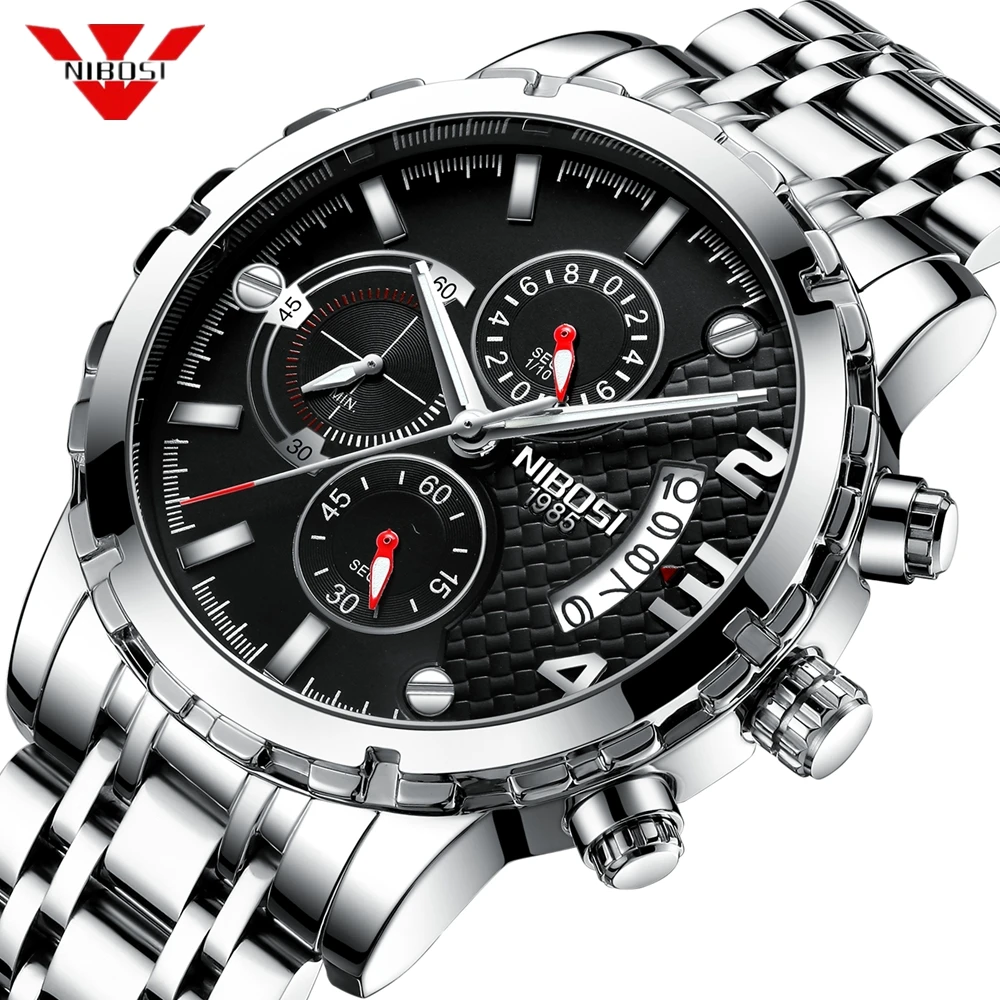 

NIBOSI Watch Men Relogio Masculino Top Brand Luxury Big Men's Quartz Watches Waterproof Wristwatch Male Military Watch Dropship