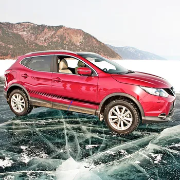 

car stickers 2 Pcs racing side door stripe graphic Vinyl car accessories decal sticker custom for NISSAN QASHQAI