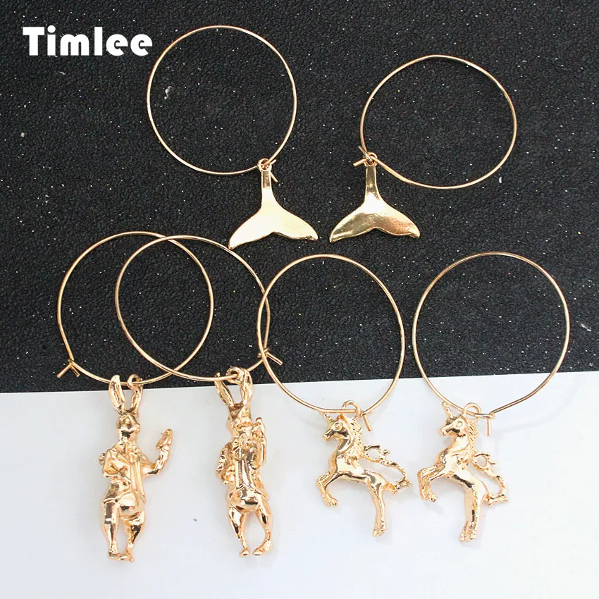 Timlee E288 Новый Ретро мультфильм животных Единорог Кролик хвост русалки кулон сплав