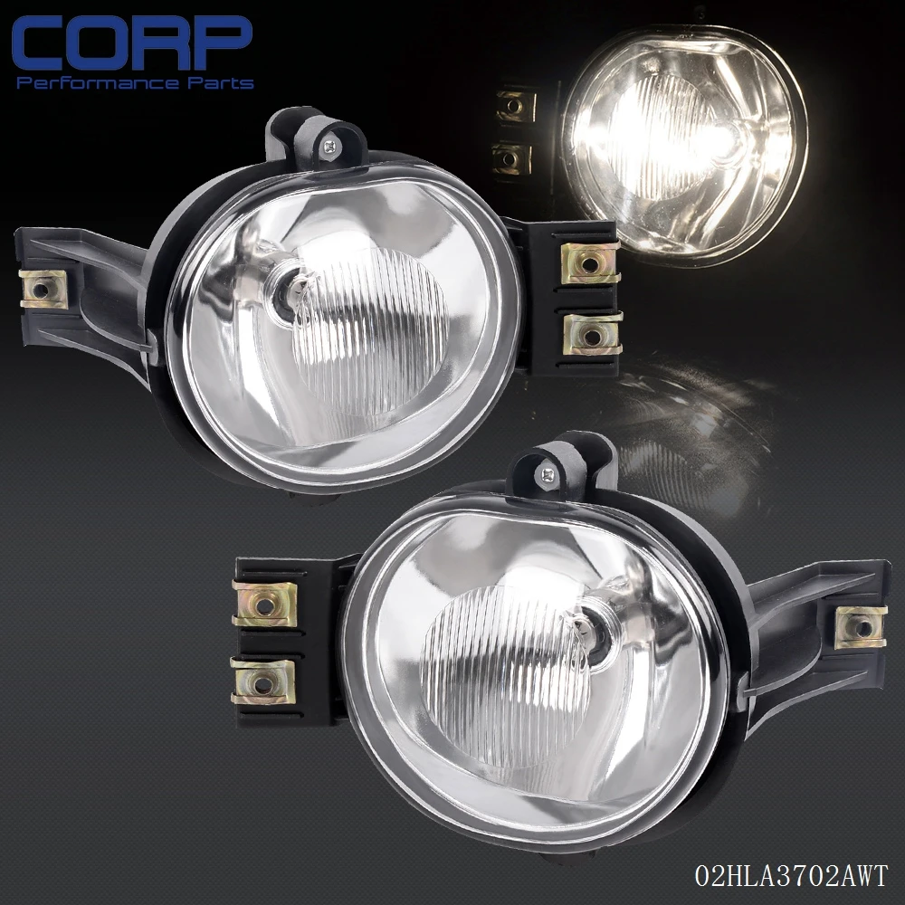 For 2002 2009 Dodge Ram Durango Chrome Clear Lens Bumper Driving Fog