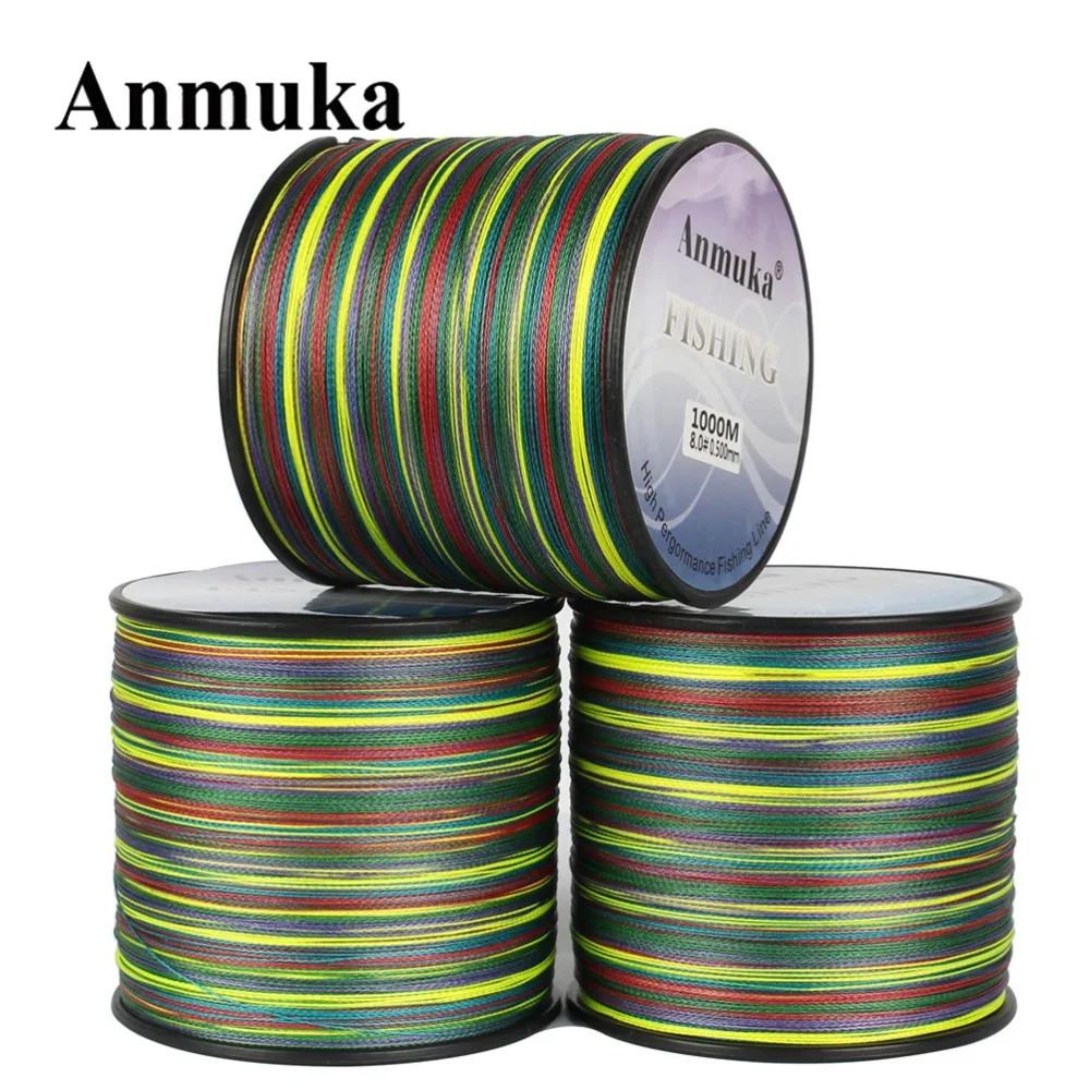 

Anmuka 500M Braided Fishing Line 1 Meter 1 Color 8 Strands 20lb-80lb Multi Color Super Strong Japan Multifilament PE Sea Fishing